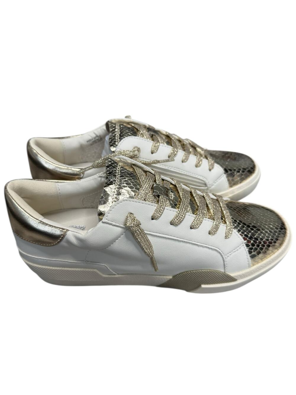 NEW DV Dolce Vita Sneakers Big Girls Size 5 Gold Metallic Snakeskin Neutral